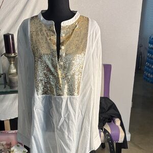 Elegant Gold Sequin Blouse